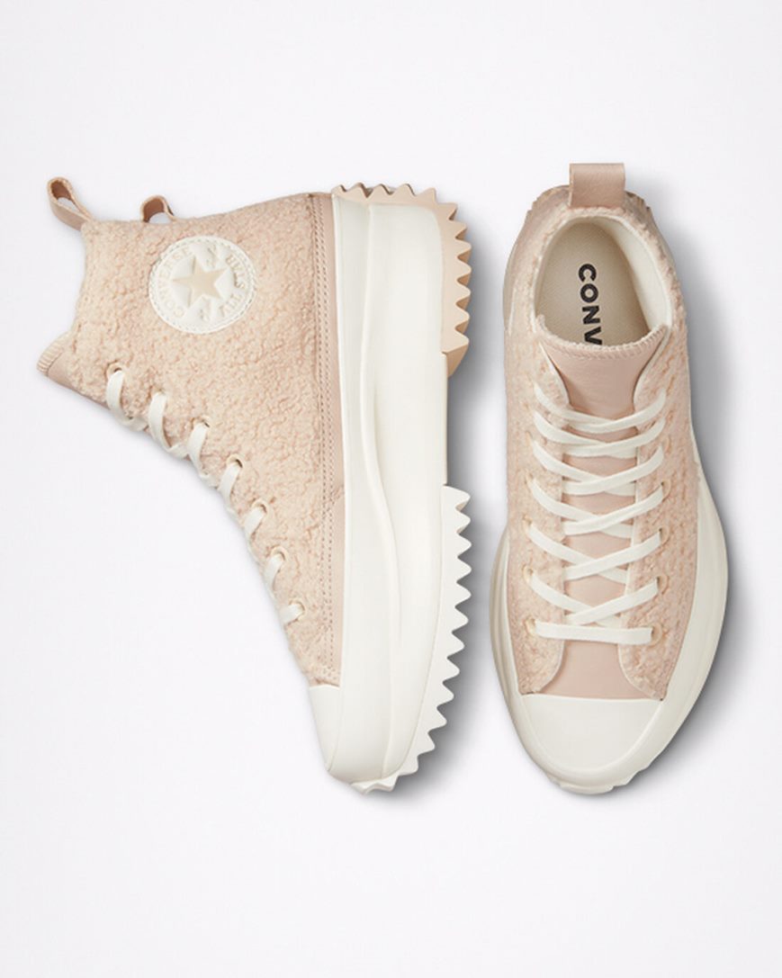 Women's Converse Run Star Hike Sherpa High Top Platform Shoes Beige | AU EC509B